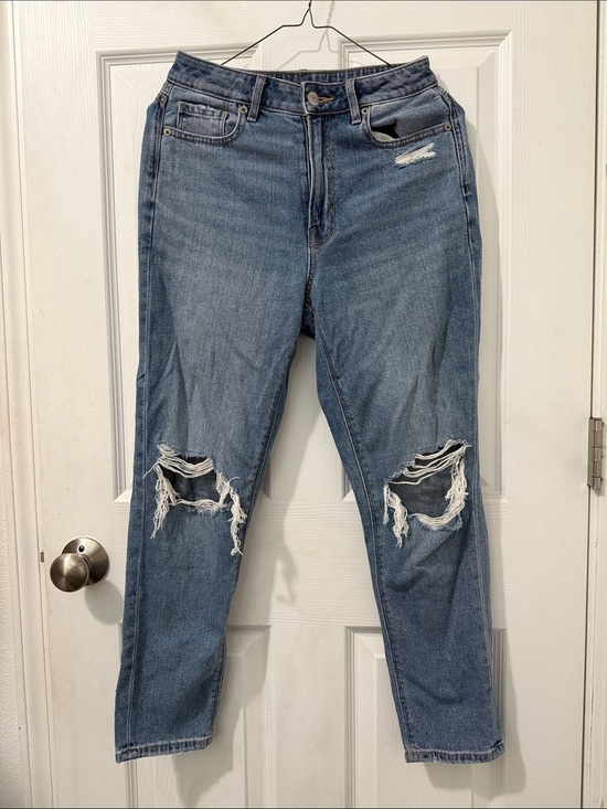 American Eagle Outfitters Denim - American Eagle Outfitters Medium Blue Ripped Mom Jeans